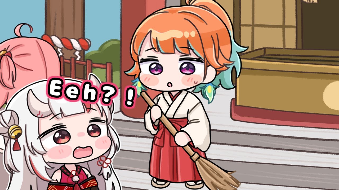 Ayame learned that Kiara was actually a shrine maiden[Animated Hololive/Eng sub]