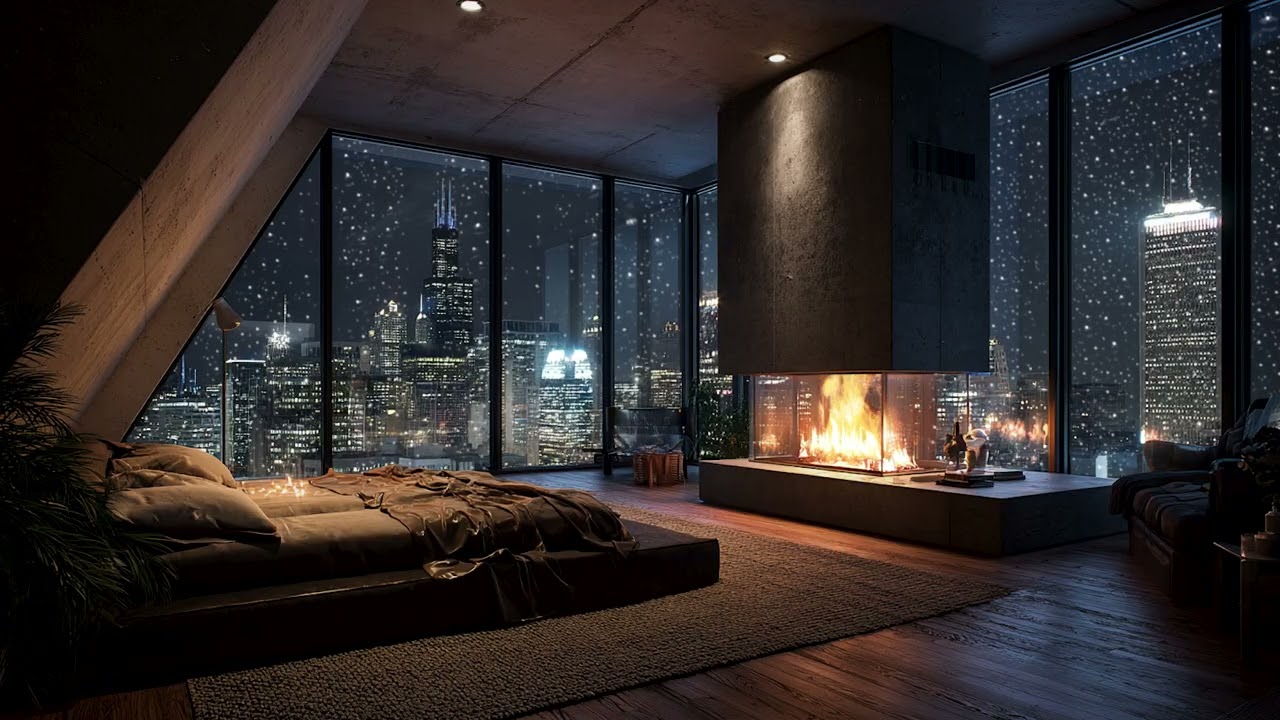 4K Rainy Window Night 🌧️ Calm Bedroom Ambience for Relaxation, Healing & Sleep