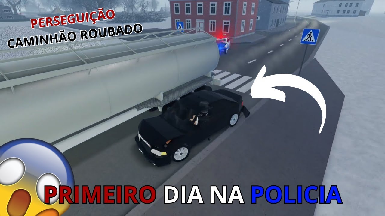 PERSEGUIÇÃO A CAMINHÃO ROUBADO - PRIMEIRO DIA NA POLICIA ( Roblox )