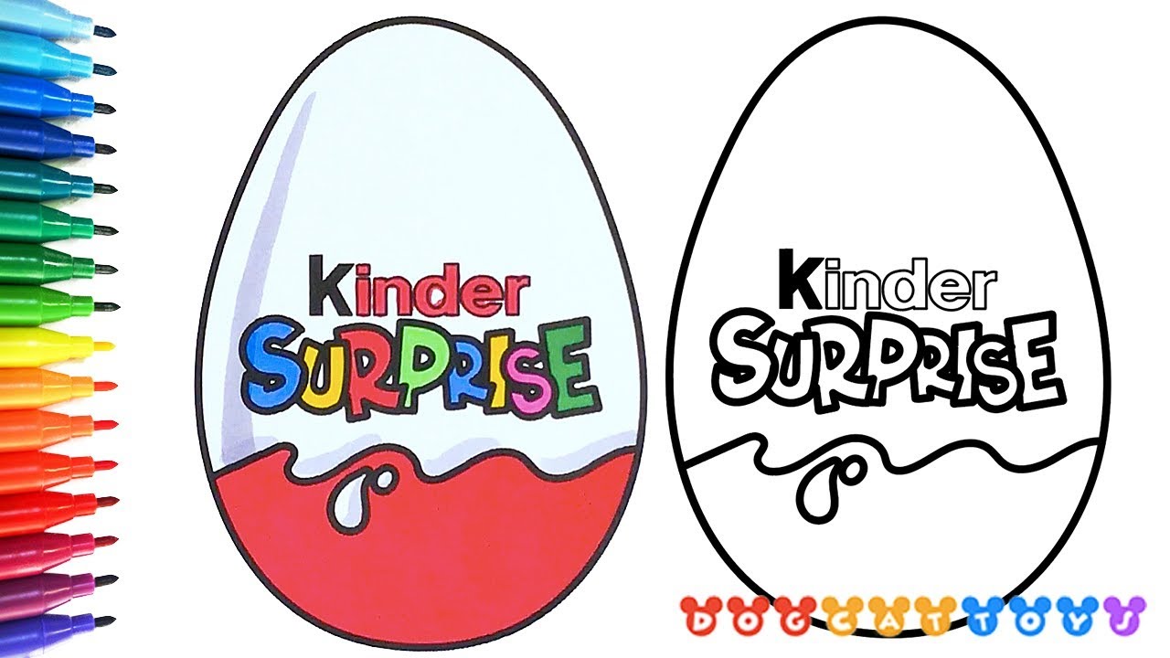 How to Draw and Color Kinder Surprise Egg |  Drawing, Coloring & Art for Kids #66