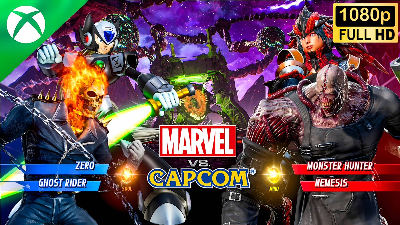 Ghost Rider & Zero vs Monster Hunter & Nemesis | Marvel VS Capcom Infinite