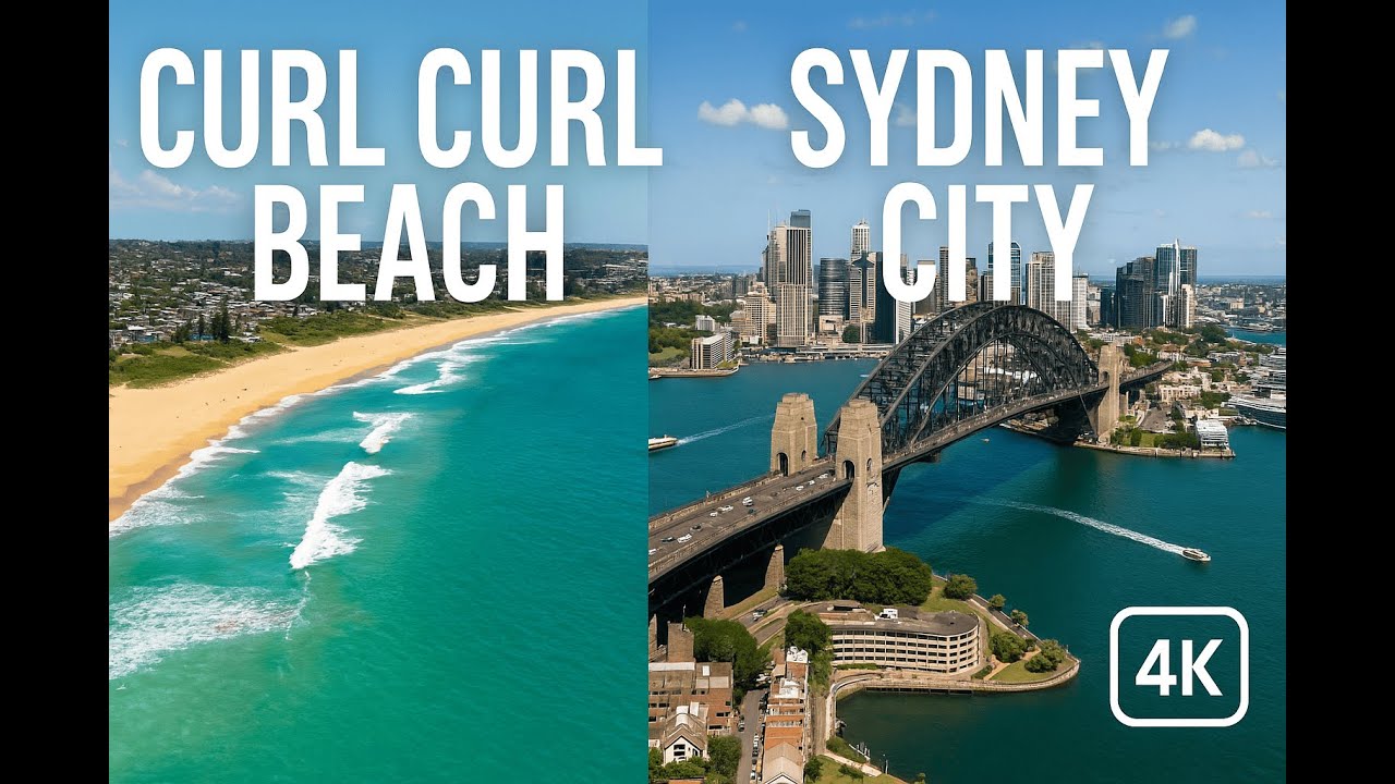 Curl Curl Beach to Sydney City Drive | 4K City & Harbour Bridge View