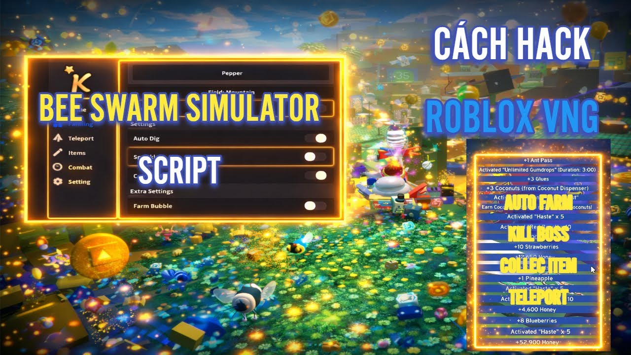 🐝HACK BEE SWARM SIMULATOR -FARM HONEY-KILL -TELEPORT-NOKEY NEW UPDATE BEEMASS2025 SCIRPT PC/MOBILE
