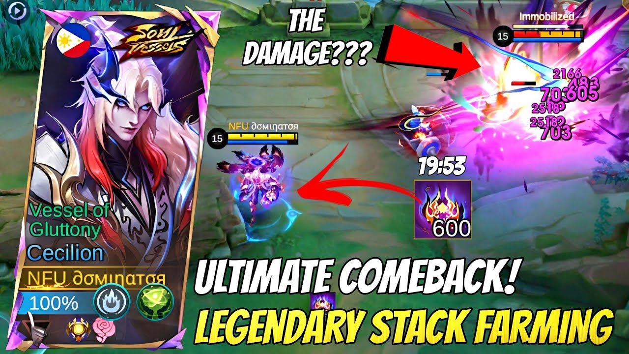 INSANE 600 STACKS Cecilion Clutch! LEGENDARY Stack Farming & ULTIMATE COMEBACK, Cecilion Gameplay
