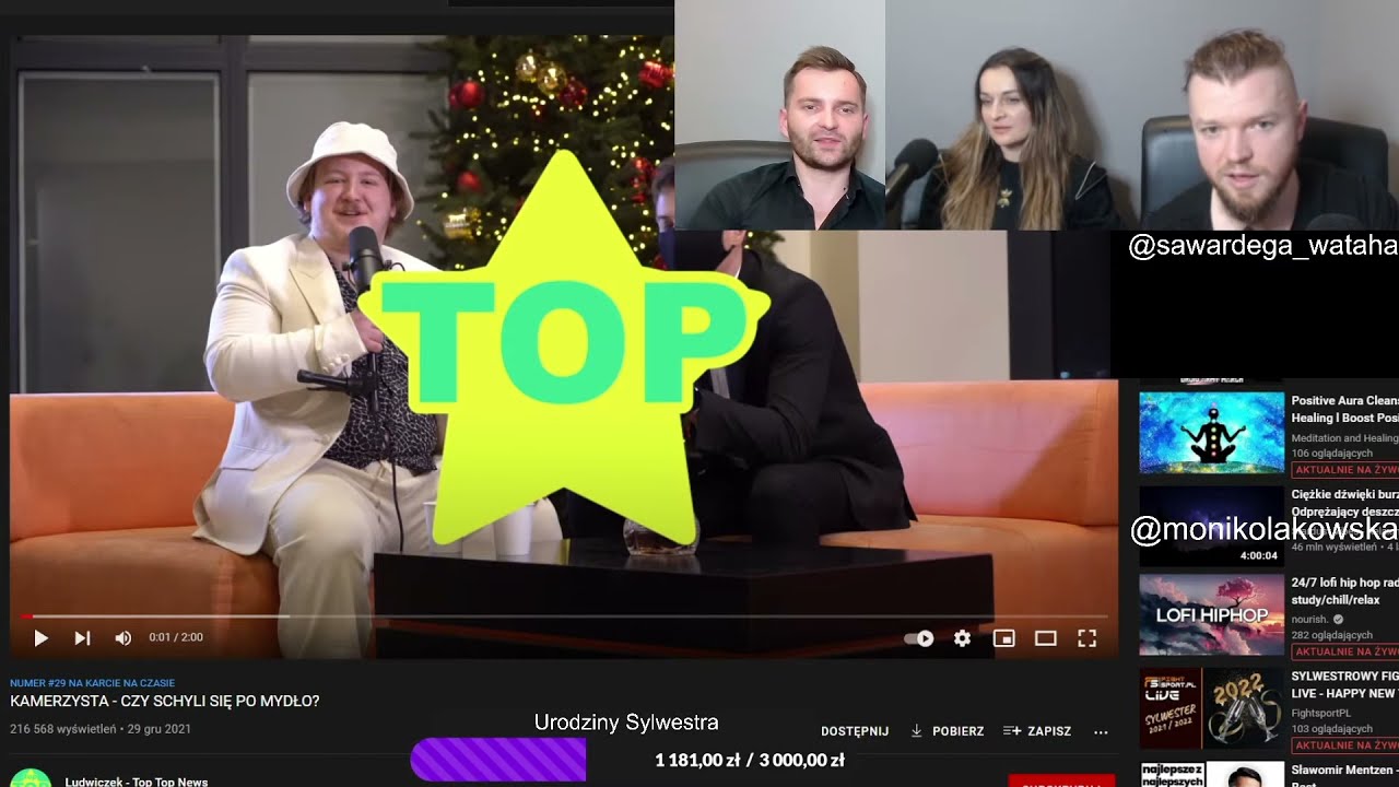 Wardęga ogląda wywiad Ludwiczka z kamerzystą