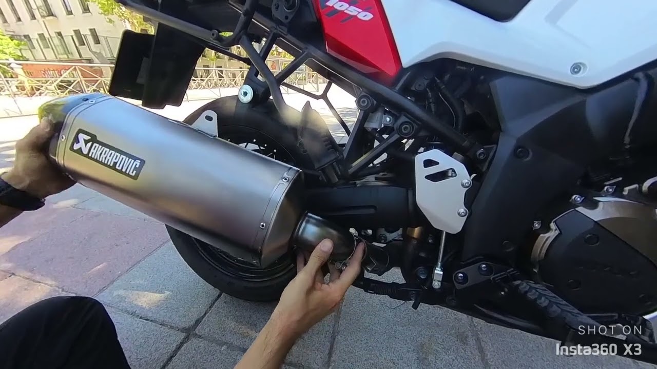 Suzuki Vstrom 1050xt cambio de escape a Akrapovic, sound check!!