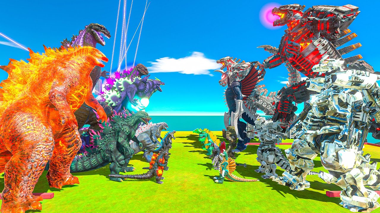 Team Shin Godzilla vs Team Mechagodzilla - Animal Revolt Battle Simulator