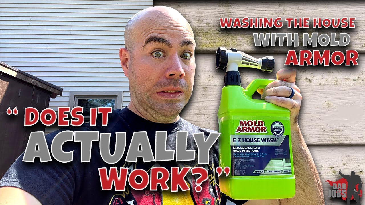 How well does Mold Armor EZ House Wash work at cleaning mold & mildew on a house? Dad Jobs Reveals