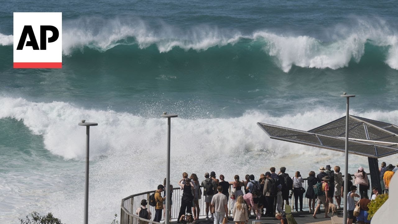 Huge waves cause damage at Sydney's iconic Bondi Beach