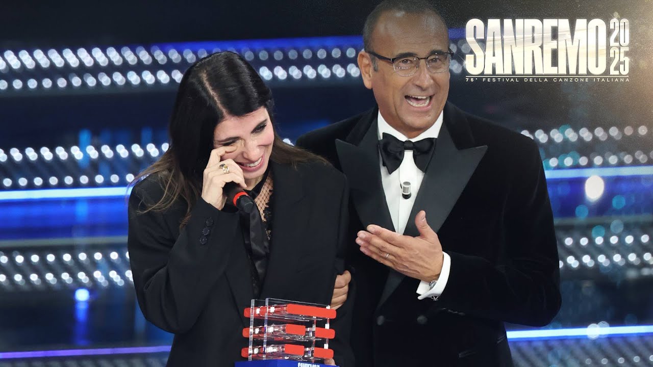 Sanremo 2025 - Le lacrime di Giorgia per la standing ovation dell'Ariston