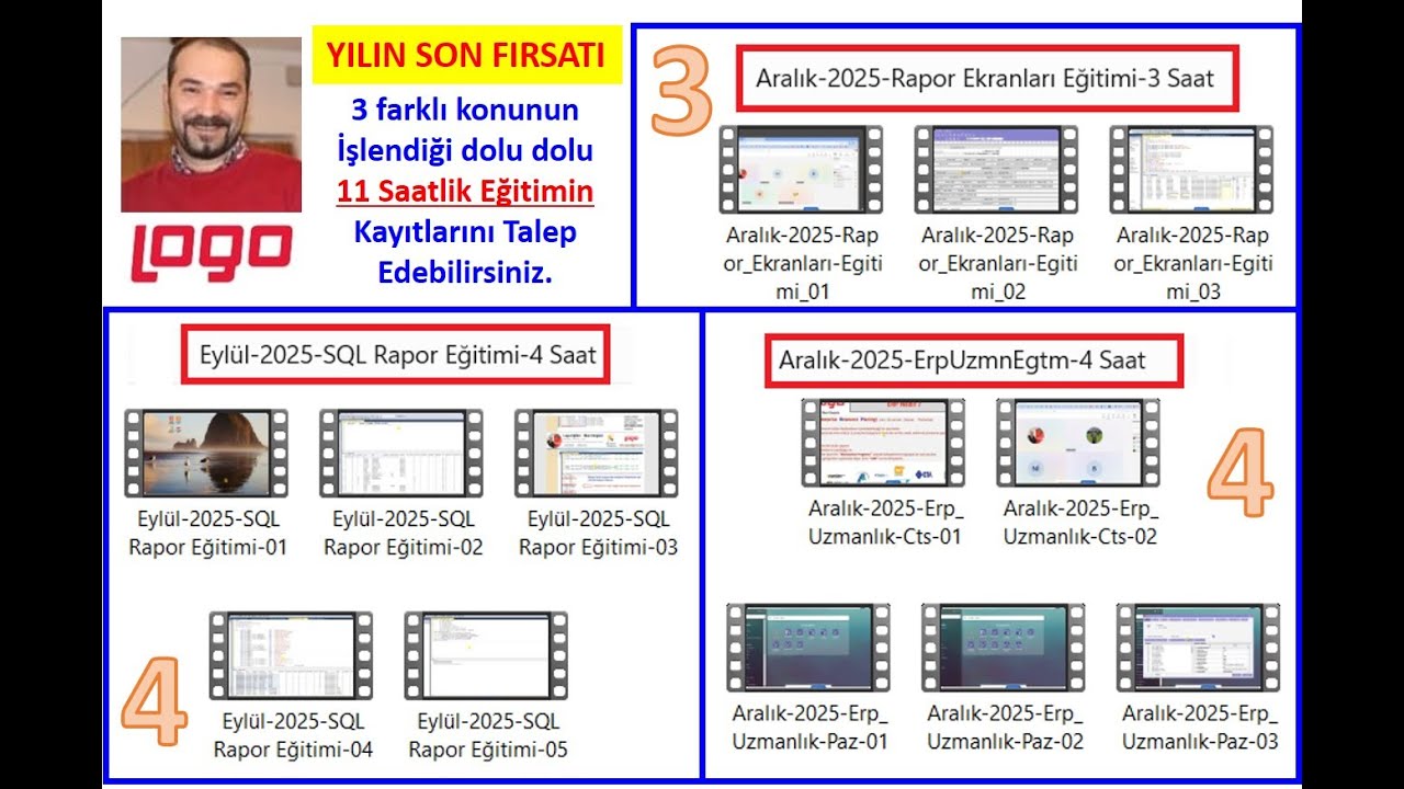 Eğitimlere katılamayan ve kaçıranlar için Büyük Fırsat ! (11 Saatlik Video Kaydı)
