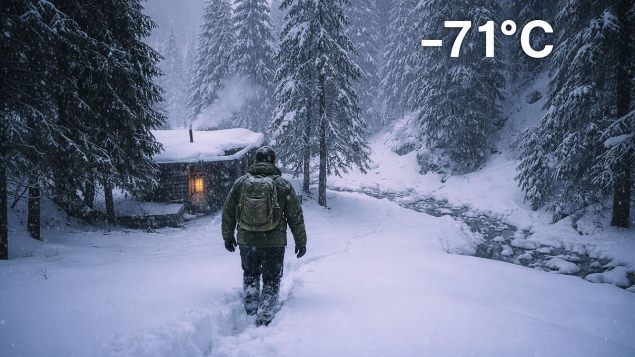 Surviving at &minus;71&deg;C | Surviving a Blizzard Night in an Abandoned Wooden Cabin