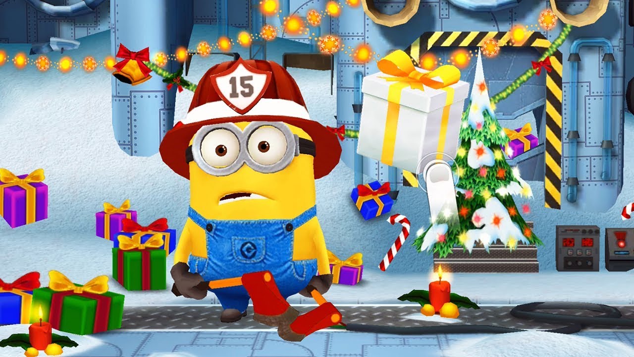 Minion Rush Gameplay - Firefighter Minion in Jolly Christmas Special Mission