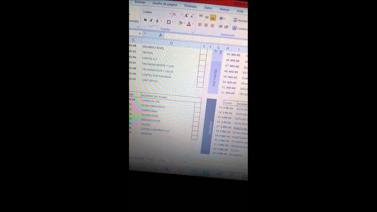 Listado de planos-Proyecto Ejecutivo