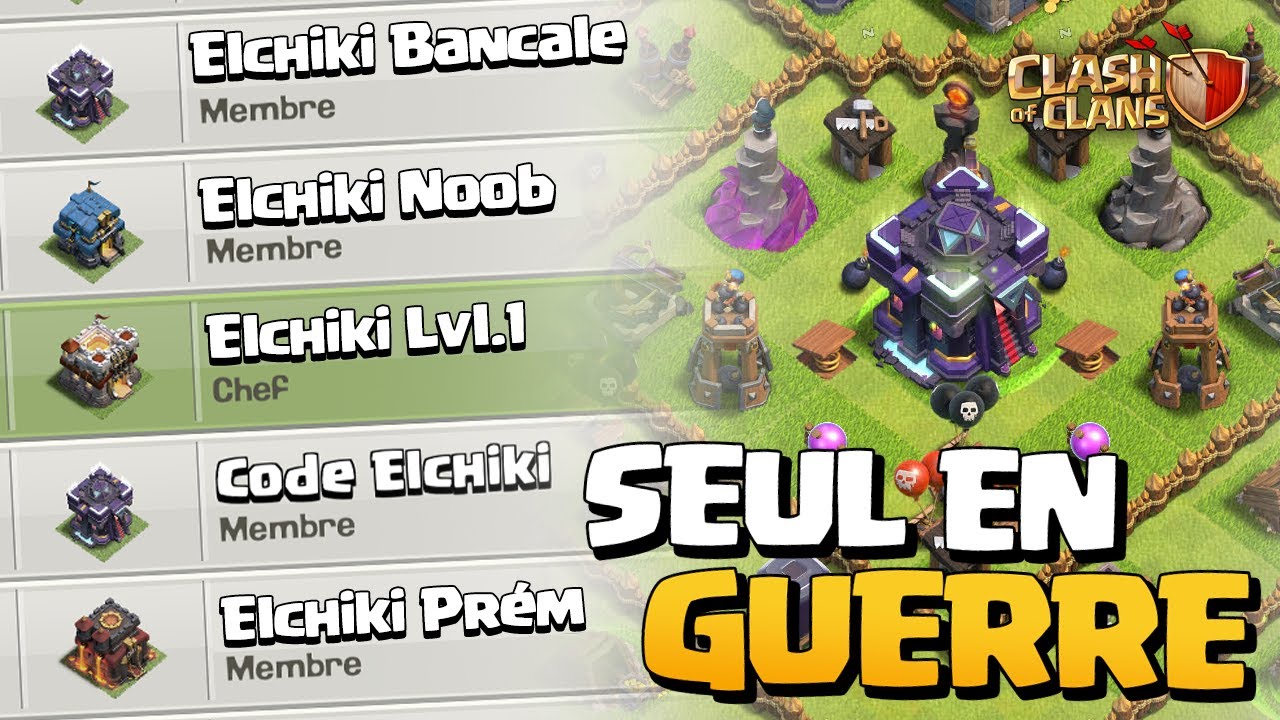 Je Suis Seul en Guerre de Clan avec mes 5 Comptes Préma ! Clash of Clans