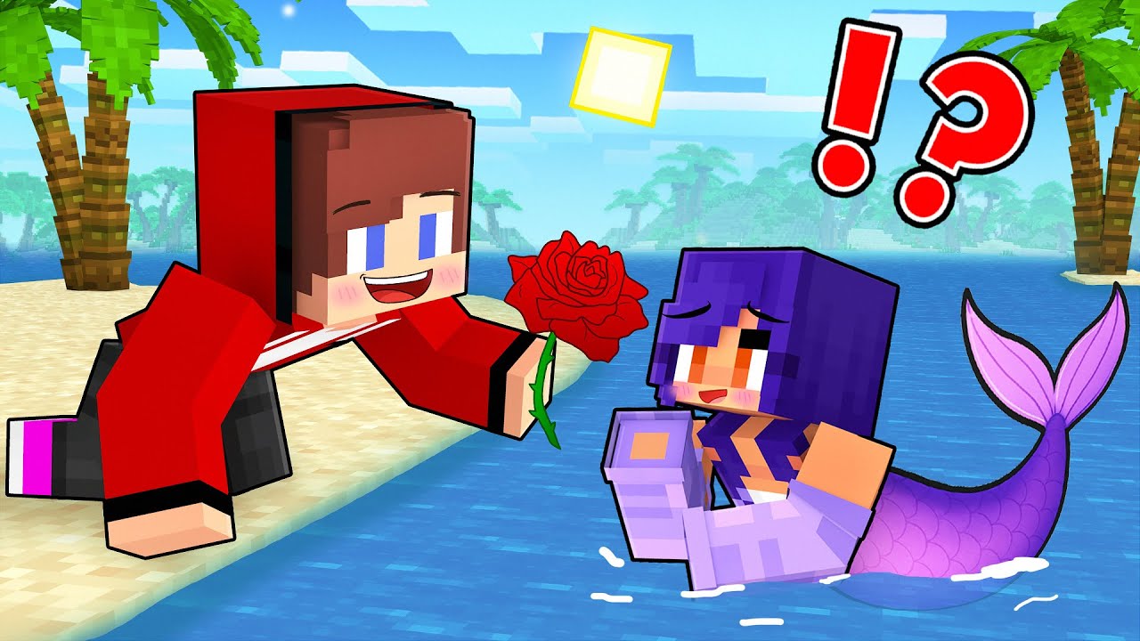 JJ caught an APHMAU MERMAID and Fell in LOVE - Maizen Minecraft Animation