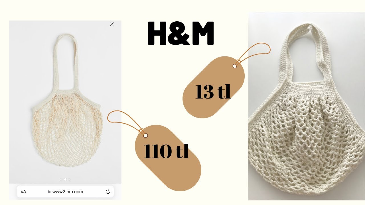 H&M FİLE ÇANTA YAPIMI 🌸| KOLAY MARKET ÇANTASI | #crochetbag  #bag  #marketbag