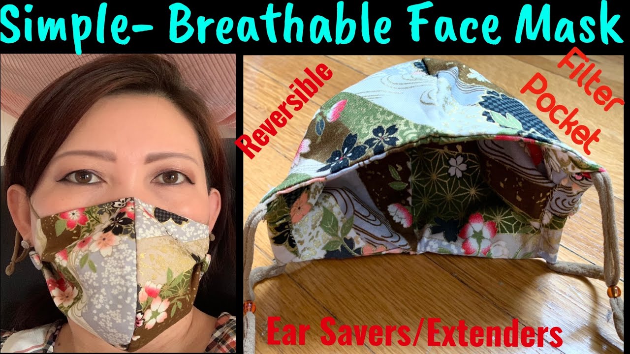 ( # 79 ) How To Make Breathable  Face Mask With Ear Savers -  Easy Hand Sew Face Mask Tutorial