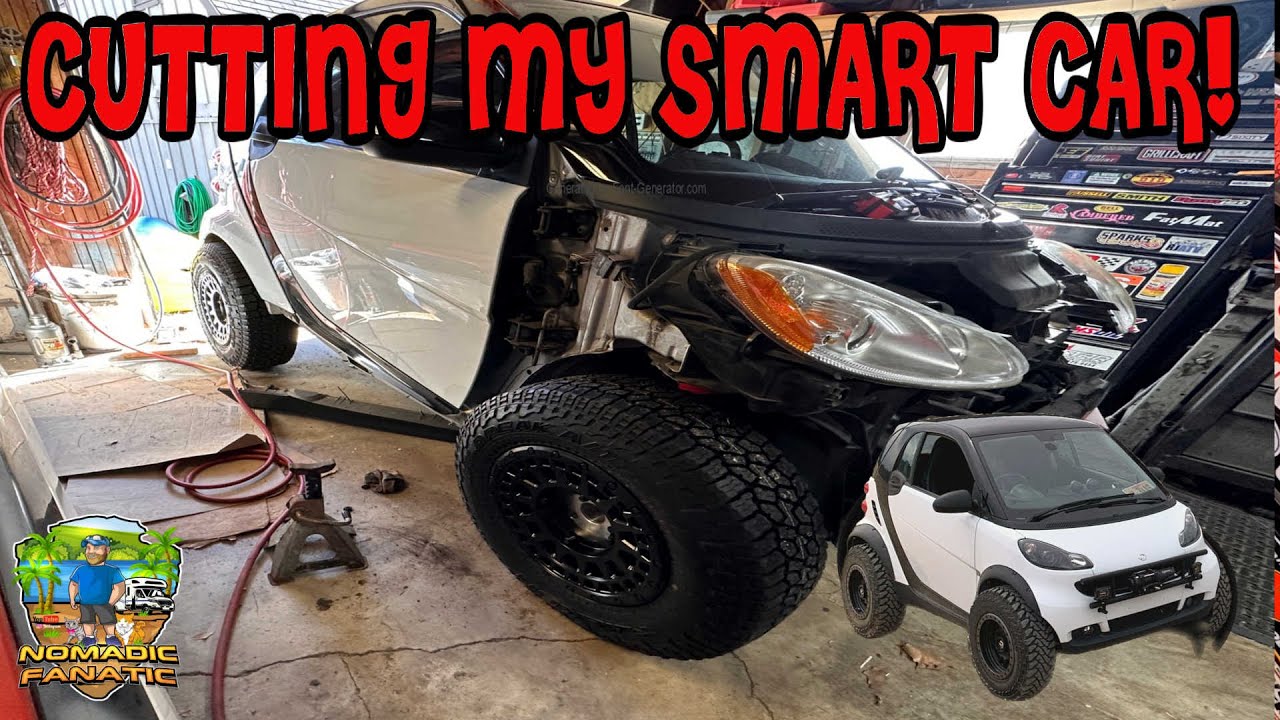 Smart Car Lift ~ Cutting & Fitting HUGE Tires (Part 2)