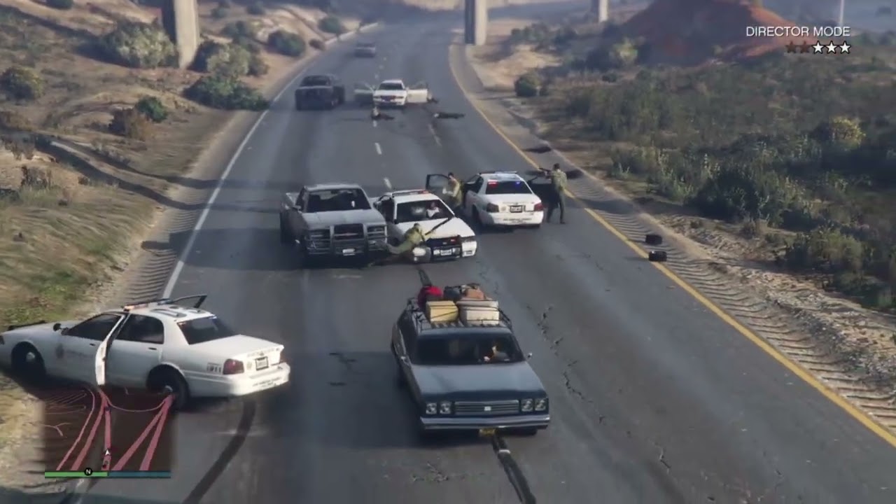 GTA 5 : Relentless chase , Police encounter on the highway #gta