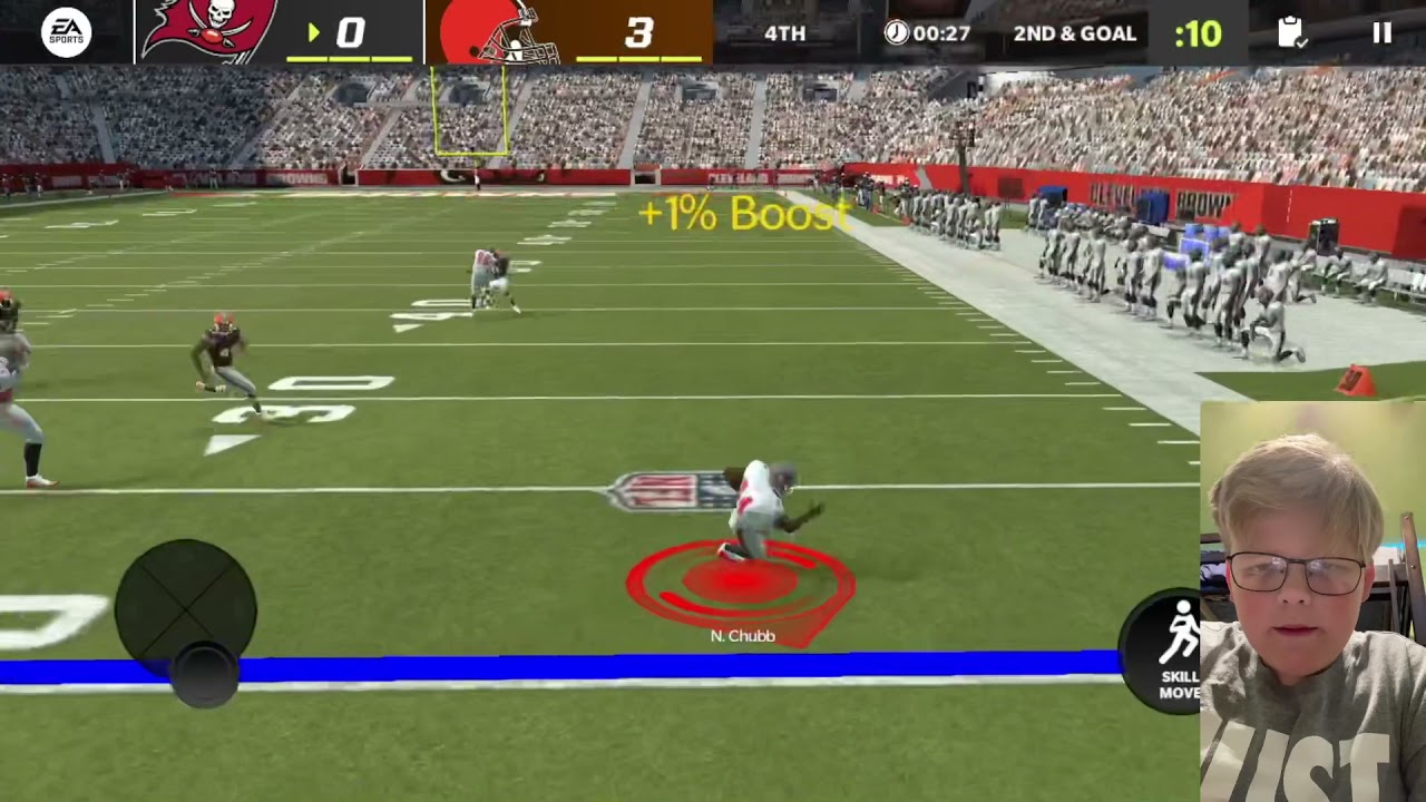 Madden 22 mobile Great run play with Nick Chubb and two point conversion