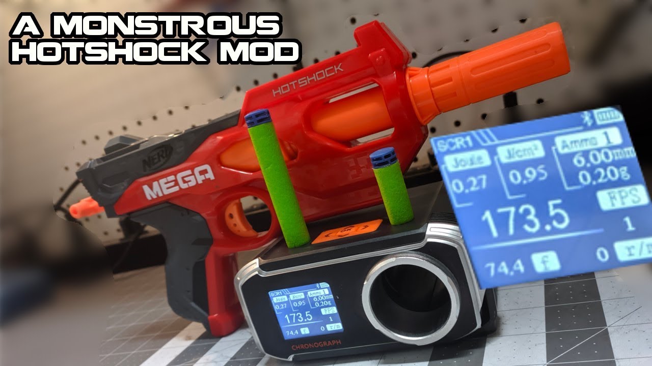 170+ FPS NERF MEGA HOTSHOCK MOD Kit from Foam Technician! Tutorial & Review | Walcom S7