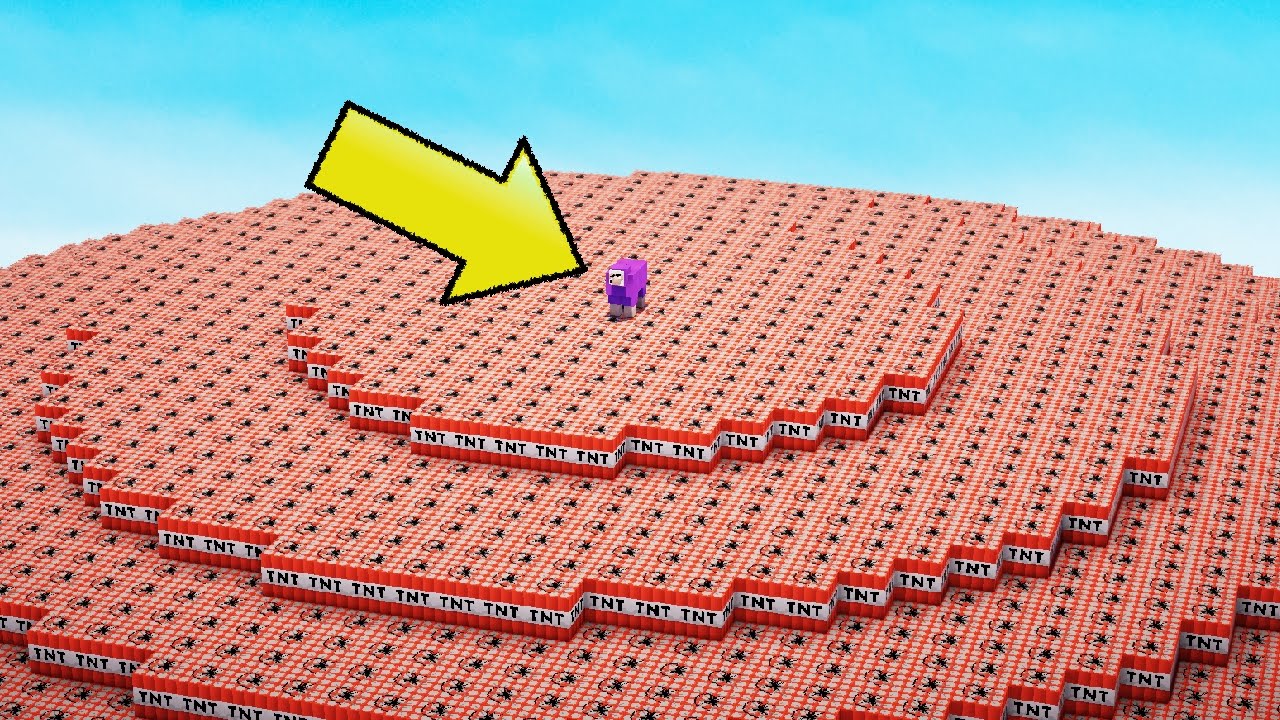 50,000 TNT VS PURPLE SHEP | Minecraft TNT Explosion