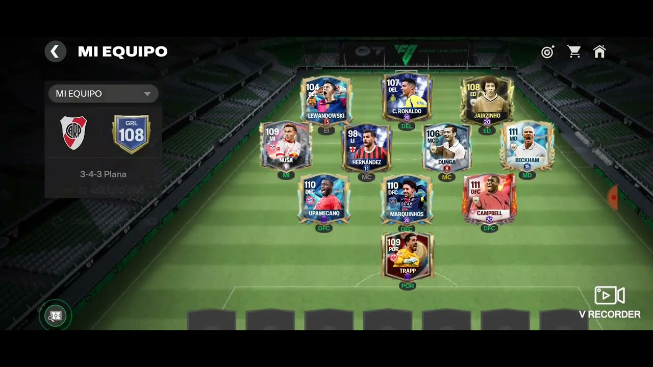 Llegó a 110 en fc mobile 25 sin poner poner dinero 