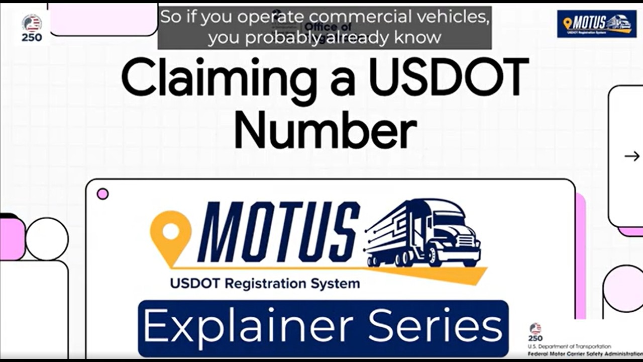 How to Claim a USDOT Number | Motus Explainer Series