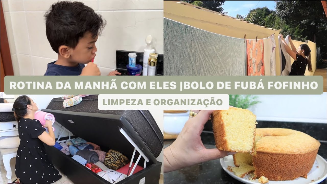 ROTINA DA MANHÃ COM AS CRIANÇAS E A CASA| TROQUEI AS ROUPAS DE CAMA|BOLO DE FUBÁ FOFINHO|LAÍS VELOSO
