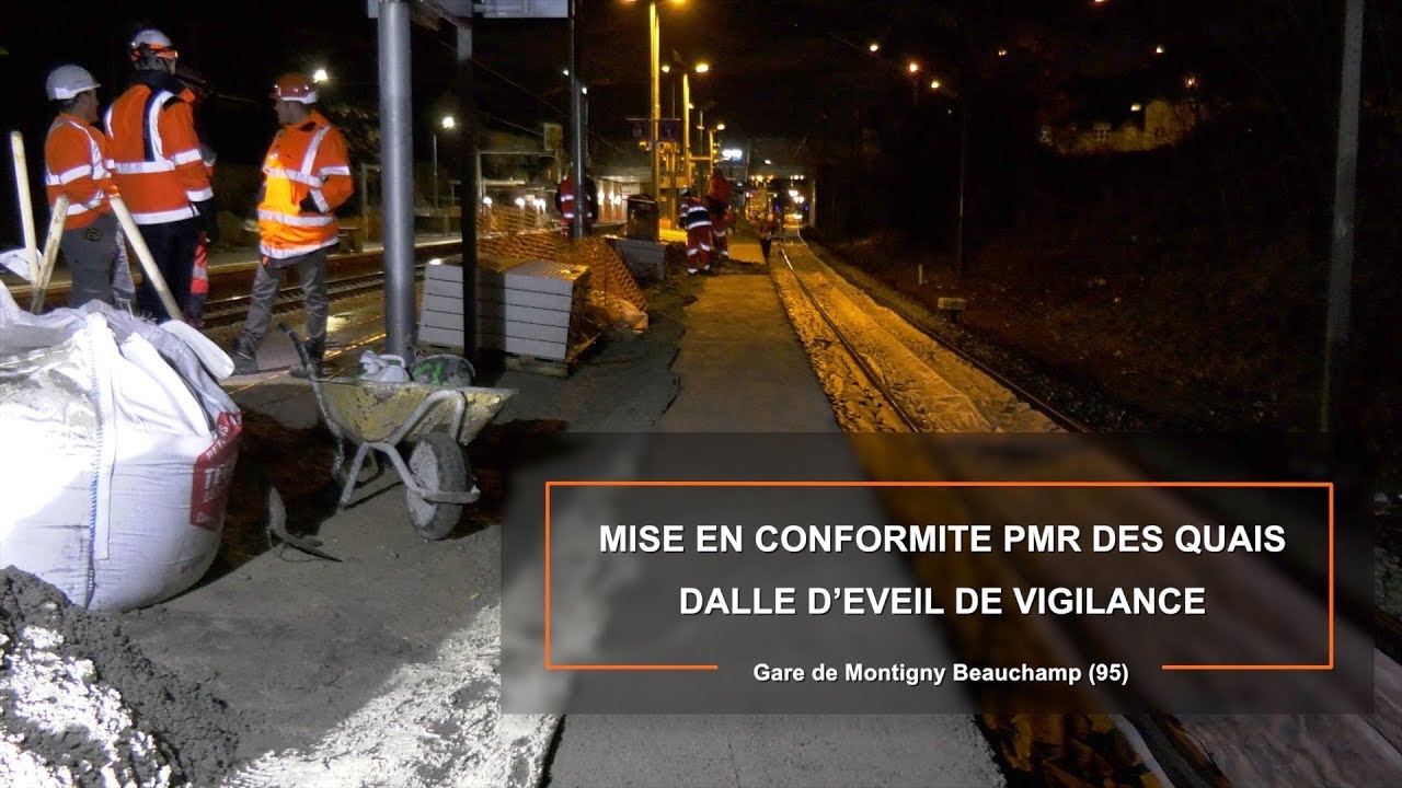 DALLES DE QUAI STRADAL MISE EN CONFORMITE PMR GARE MONTIGNY BEAUCHAMP