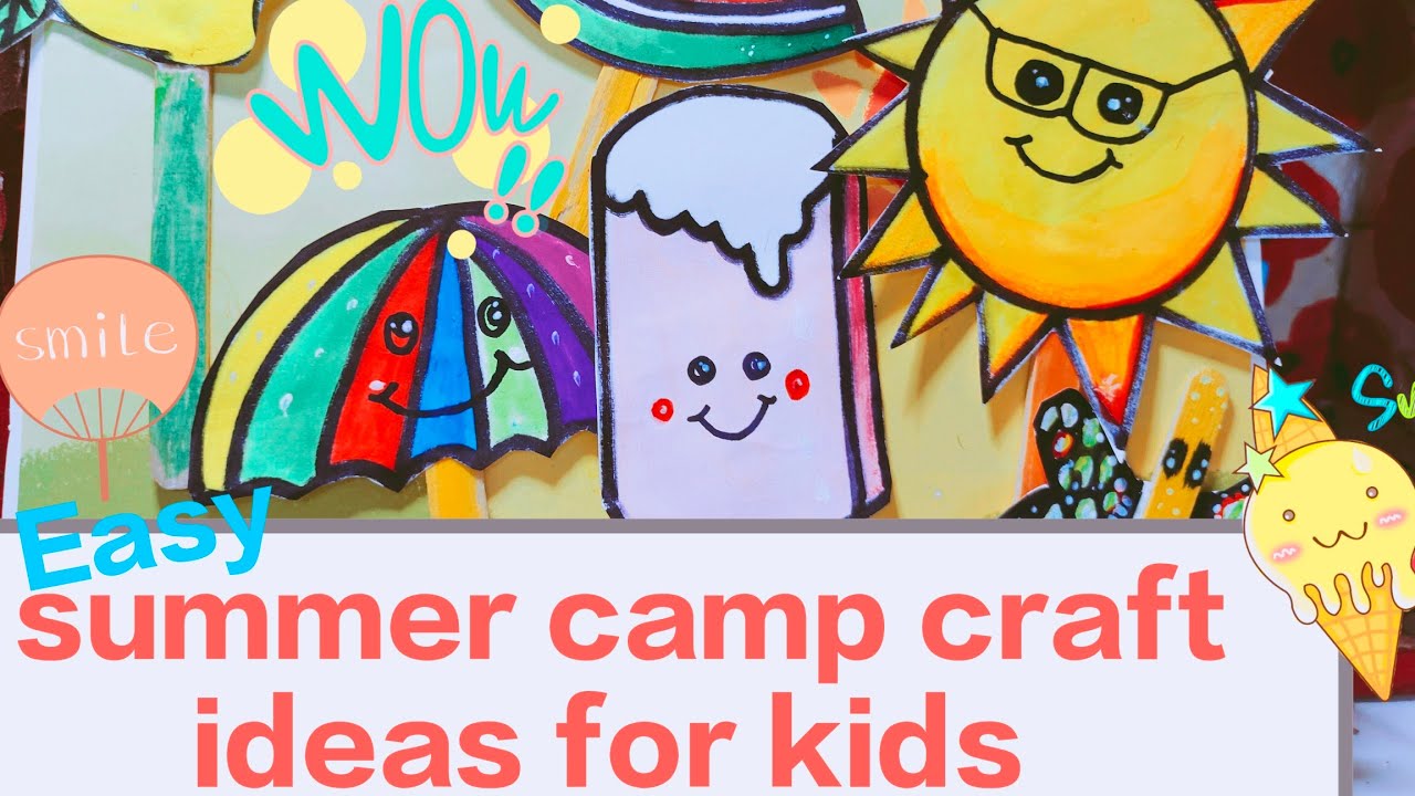 summer camp craft ideas/paper craft with icecream stick/kids summer camp art and craft activities#1k