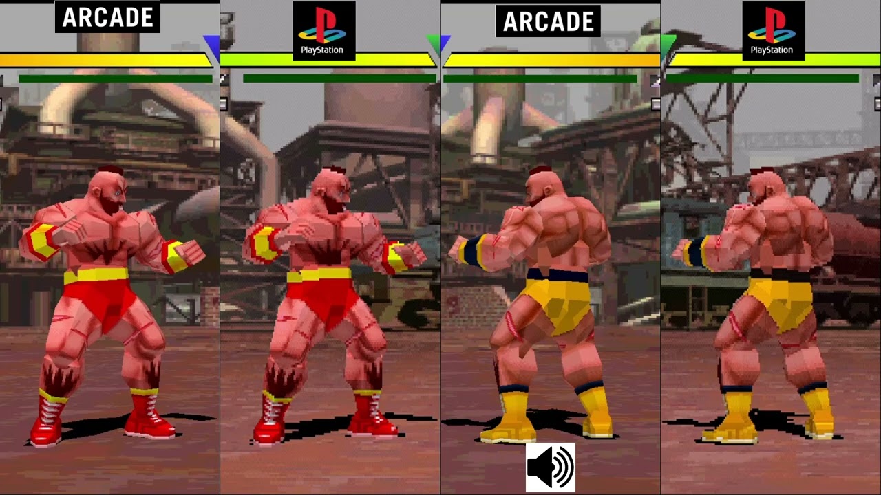 Street fighter EX Zangief comparison Arcade VS PS1 Console VS Console