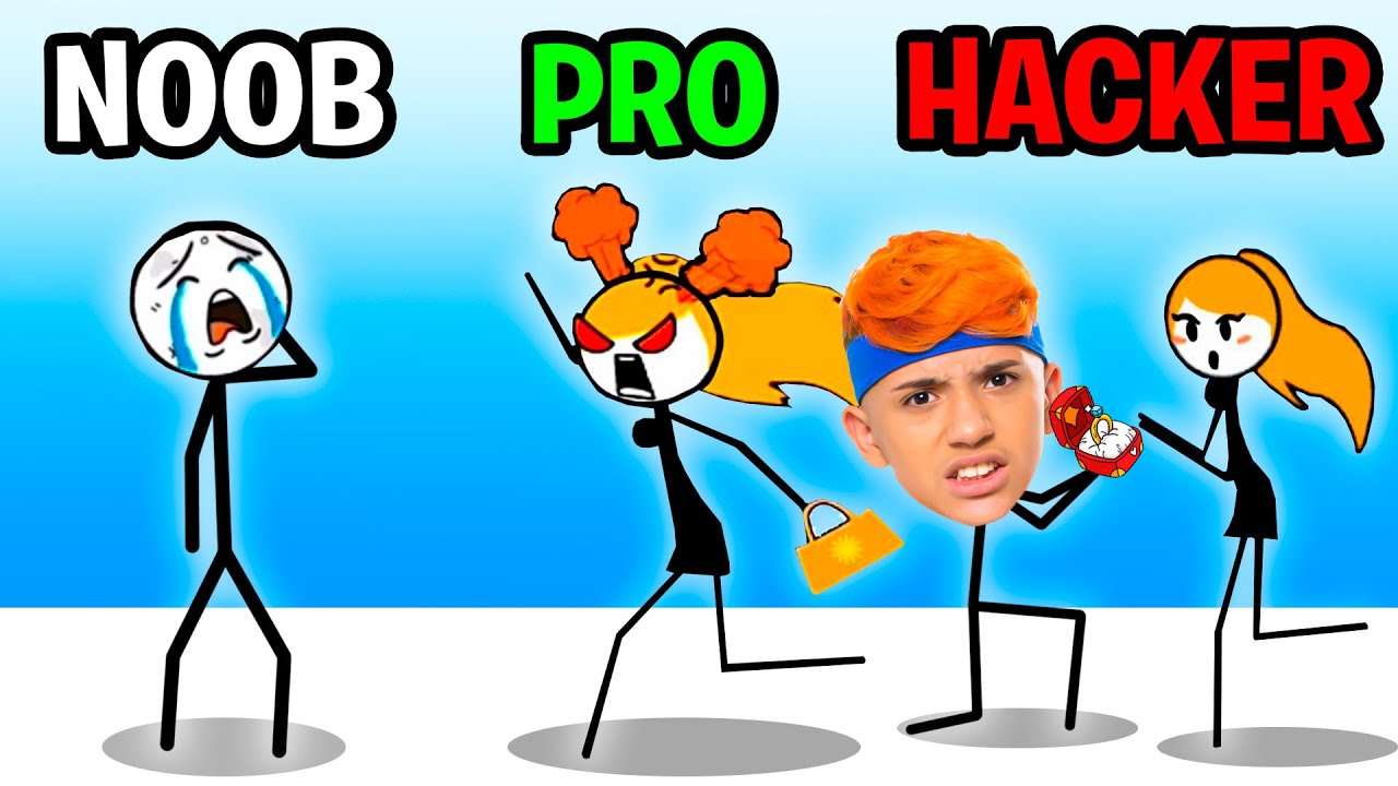 NOOB vs PRO vs HACKER: AJUDE O STICKMAN CONSEGUIR UMA NAMORADA!! (Find Love)