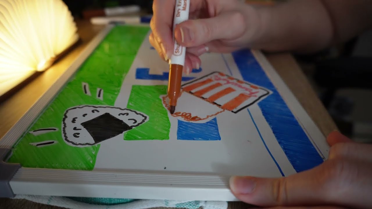 ASMR Whiteboard Scribbles 🖋️ dry-erase marker and coloring (No Talking)