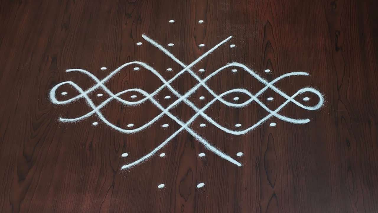 8×2dots melikala muggulu|easy rangoli|daily chukkala muggulu||sikku,kambhi,neli kolams|