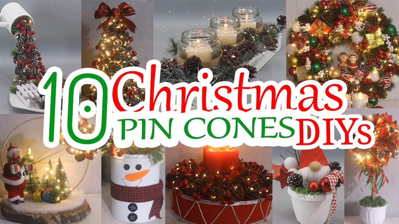 10 Simple Diy Christmas Decoration Ideas with Pin Cones | Christmas Crafts