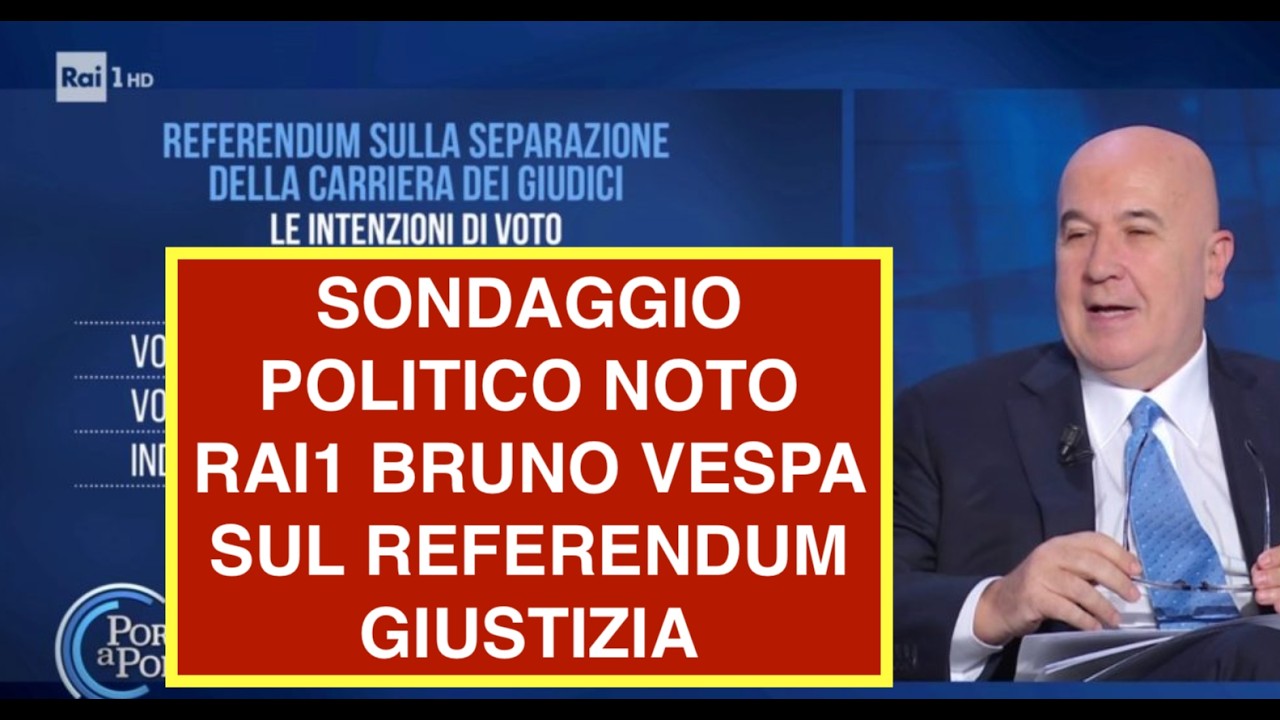 SONDAGGIO POLITICO NOTO RAI1 BRUNO VESPA SUL REFERENDUM GIUSTIZIA