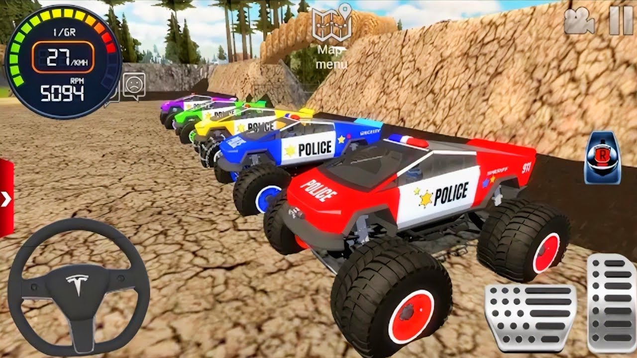 Impossible Monster Truck Racing Simulator 2026 - PoliceCar Mega Ramp Driver - Android Gameplay #1