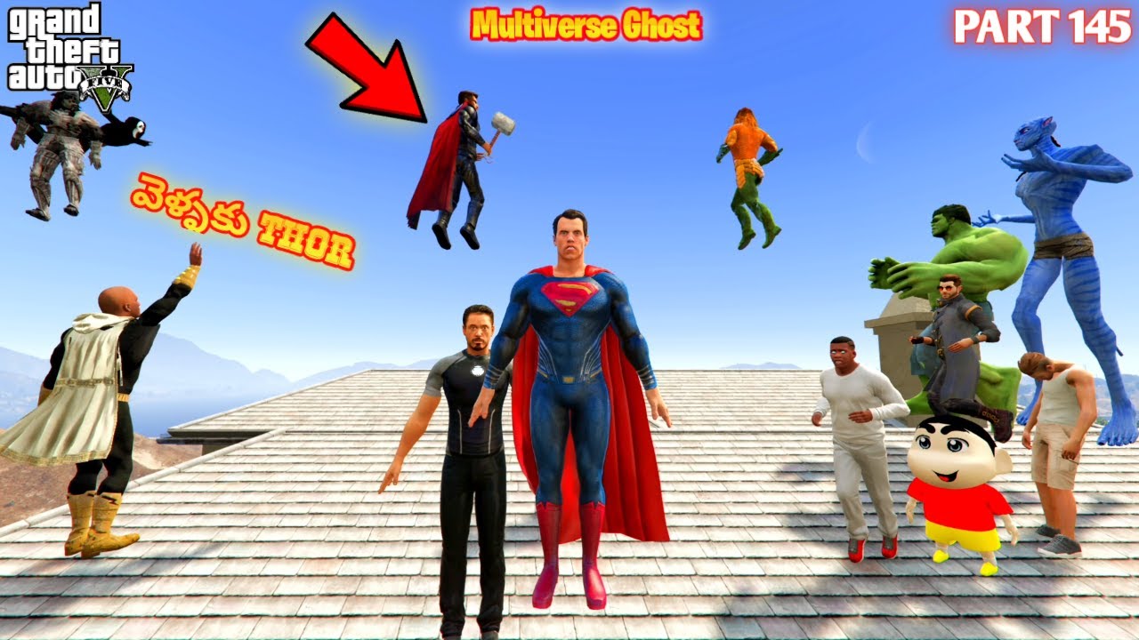 Multiverse Ghost Franklin Black Adam Sad Thor Leaving Avengers in GTA5