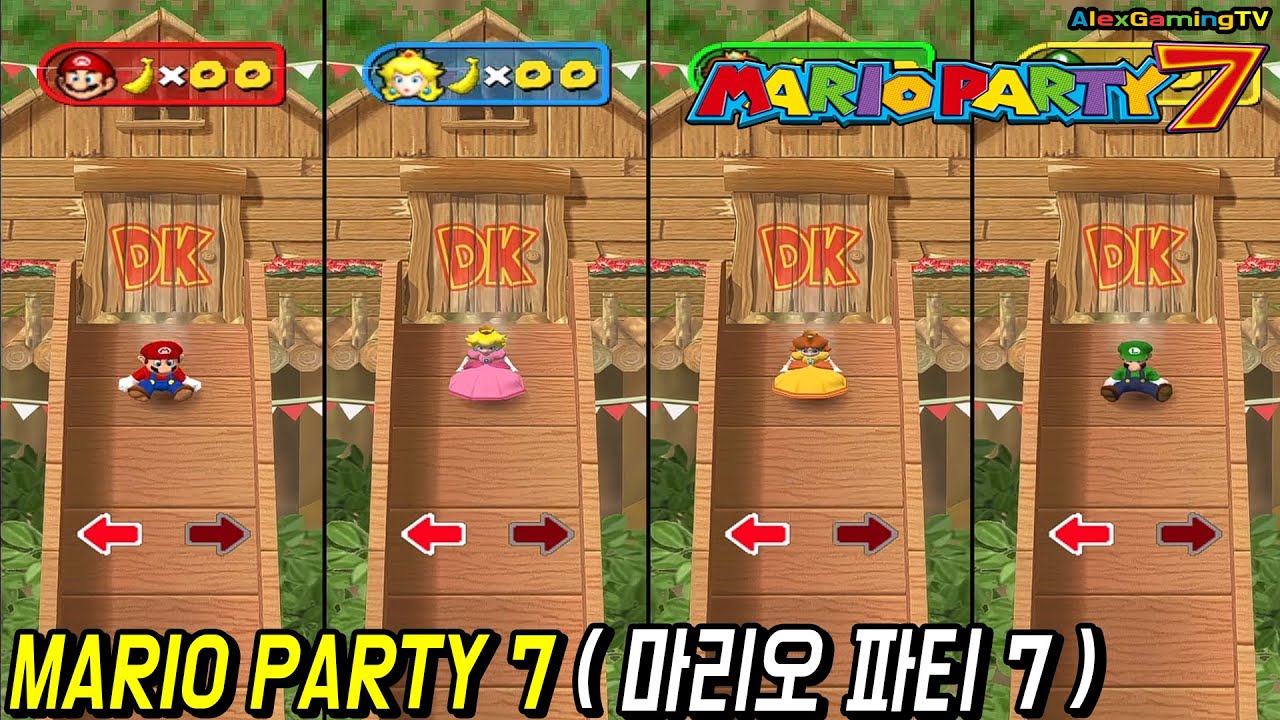 Mario Party 7  ( All 1 vs 3 & DK Battle Minigames, Brutal CPU ) Mario Peach Daisy  Luigi