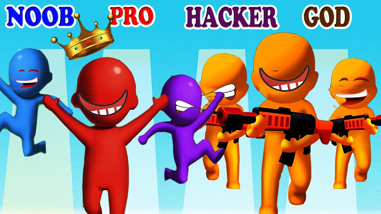 NOOBvsPROvsHACKERvsGOD in Gang Clash 3D vs Gun Clash 3D Gameplay - Which game do you like?