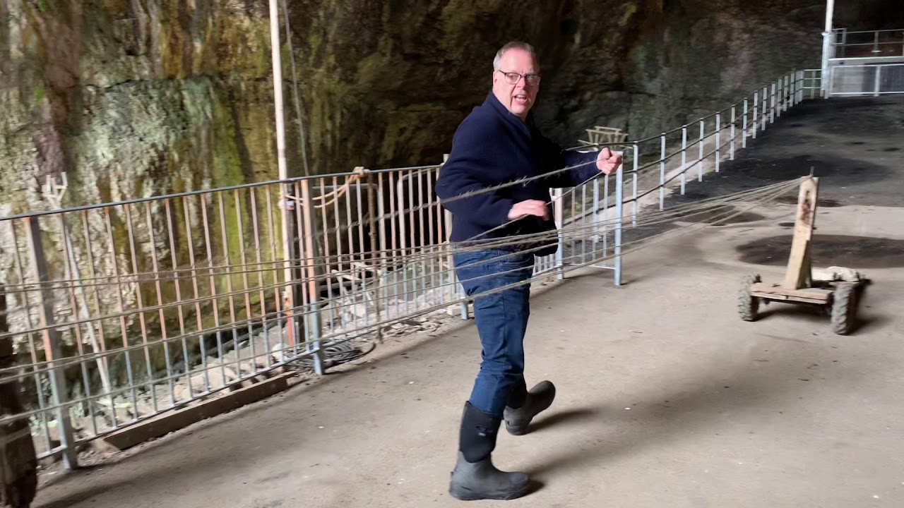 The Peak Cavern - Rope making in the Devils Arse.