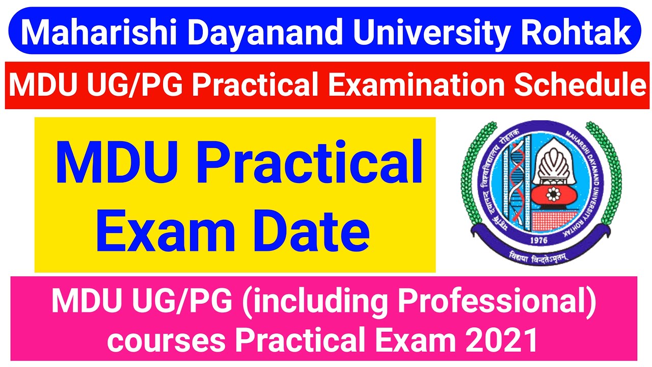 MDU UG/PG Courses Practical Exam Schedule 2021 || MDU Practical Exams Notice || MDU Latest Update