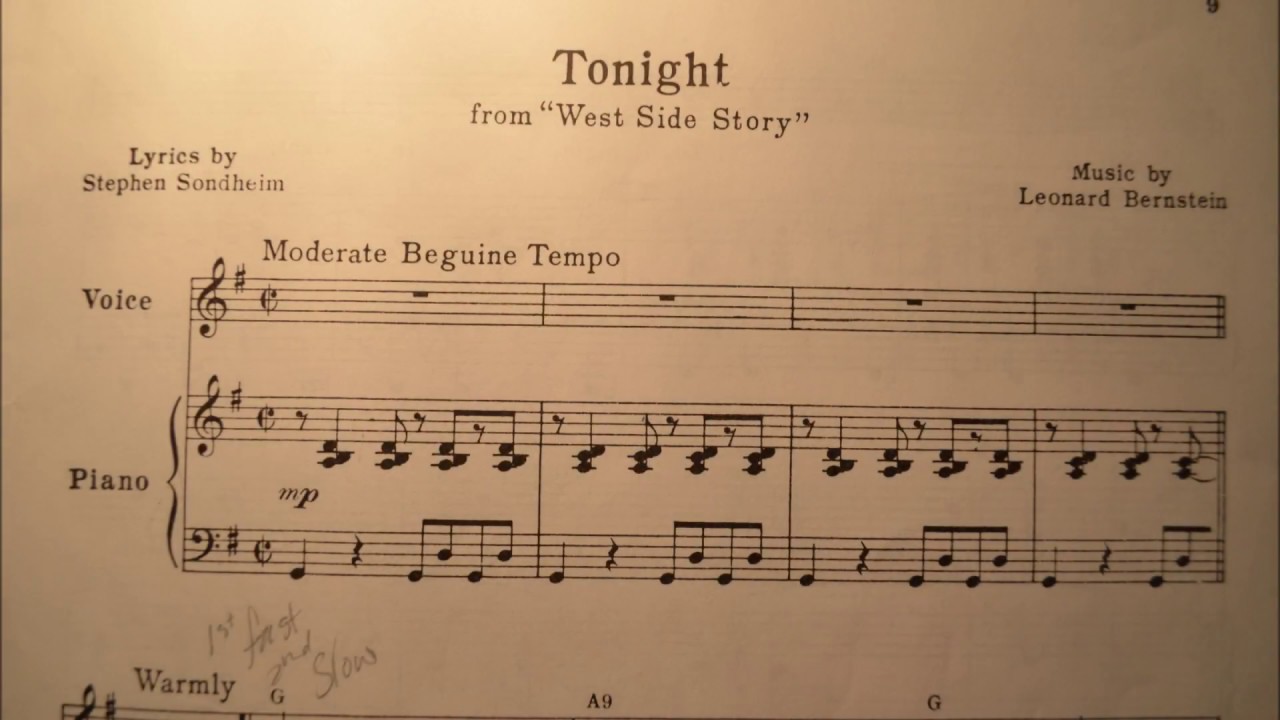 Tonight Piano Accompaniment