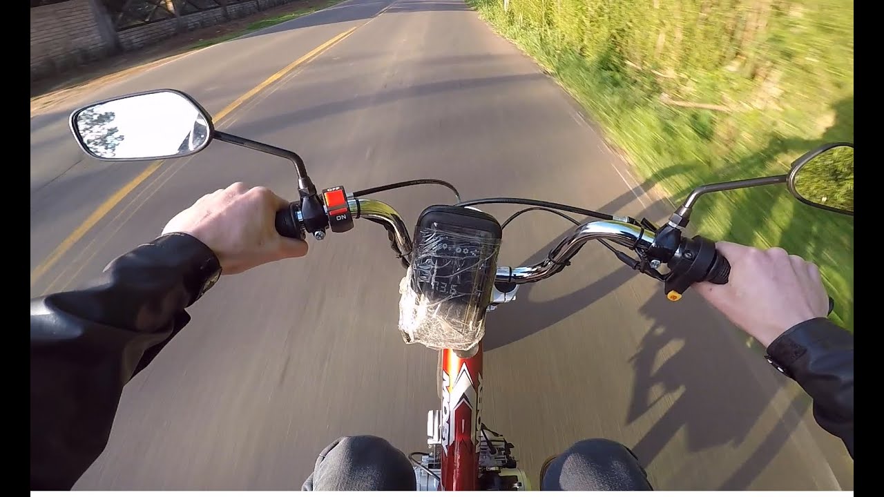 Testando a for&ccedil;a da Moby 4 tempos 4 marchas da Bikelete