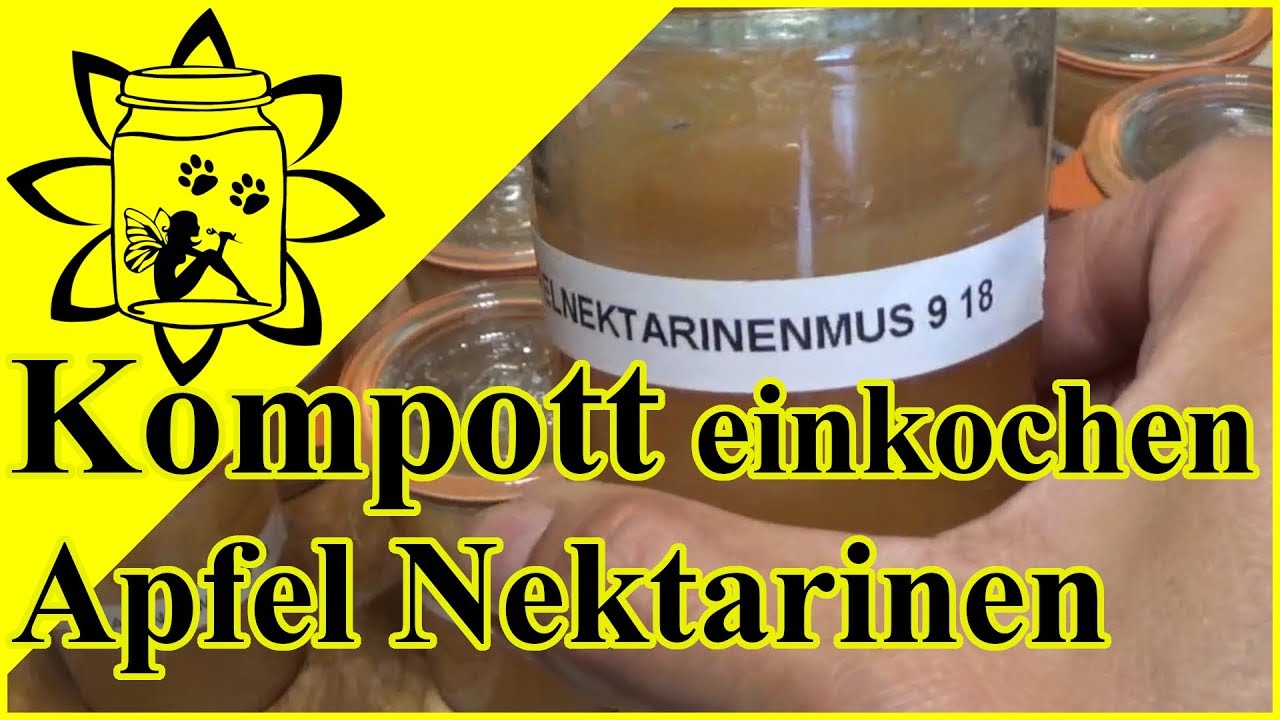 Apfel Nektarinen Kompott einkochen | einwecken | Apfel Nektarinen Mus