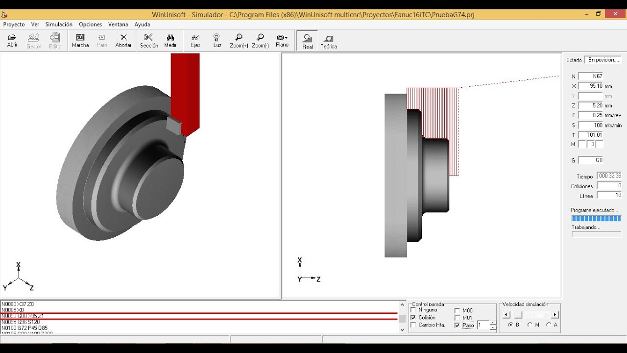 Ciclo automático de desbaste transversal G72 FANUC 
