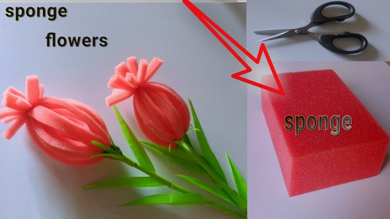 how to make flower with sponge | sponge sheet craft | sponge craft idea
