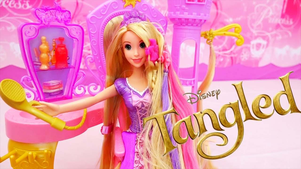 Disney Toy Hair Salon | How to Make Different Hairstyles for Rapunzel Doll